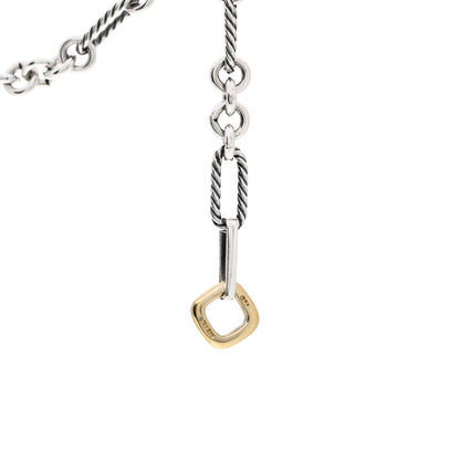 David Yurman Sterling Silver 18K Yellow Gold Figaro Link Toggle Necklace 4 of 4