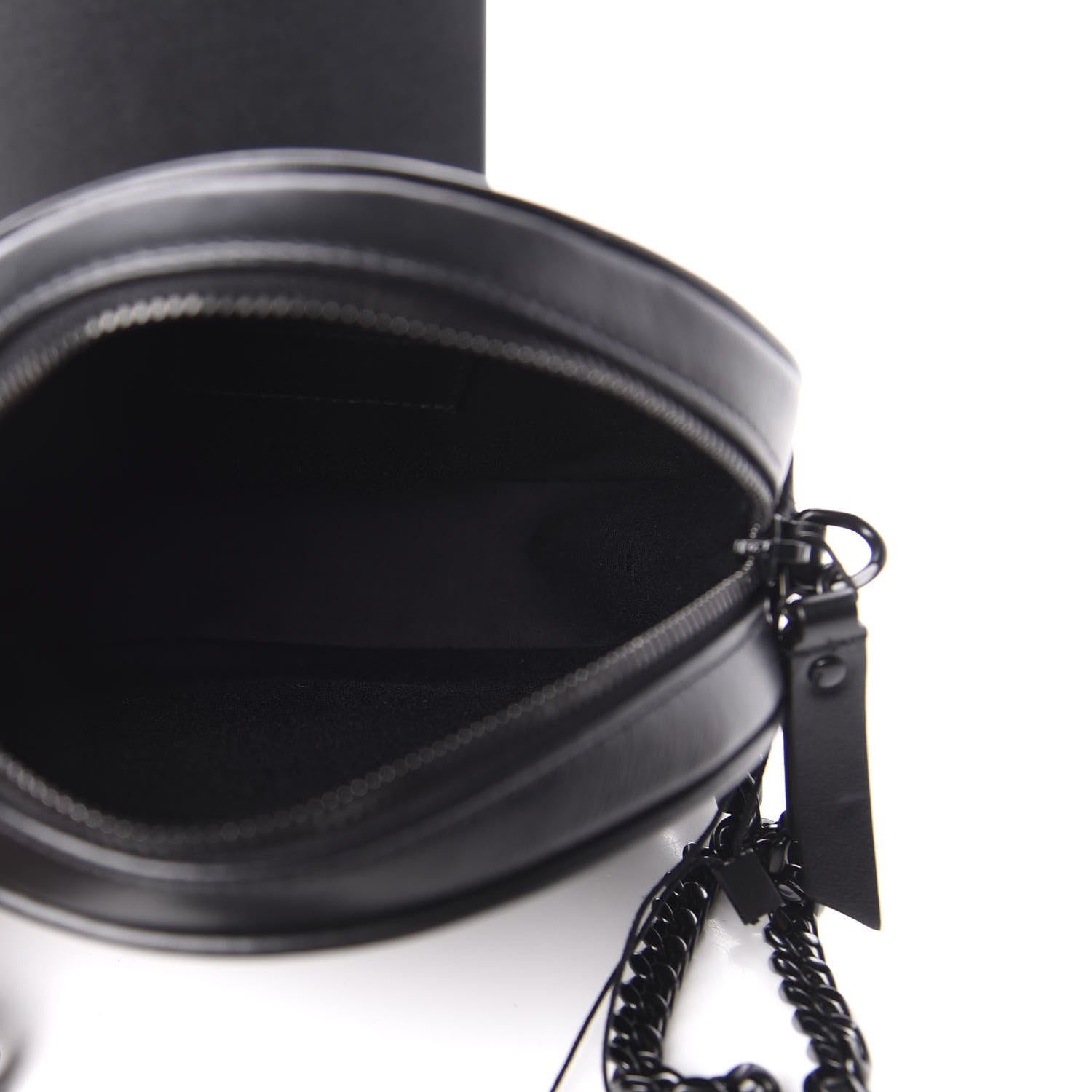 Saint Laurent Calfskin Matelasse Chevron Round Vinyle Camera Bag Black 5 of 12