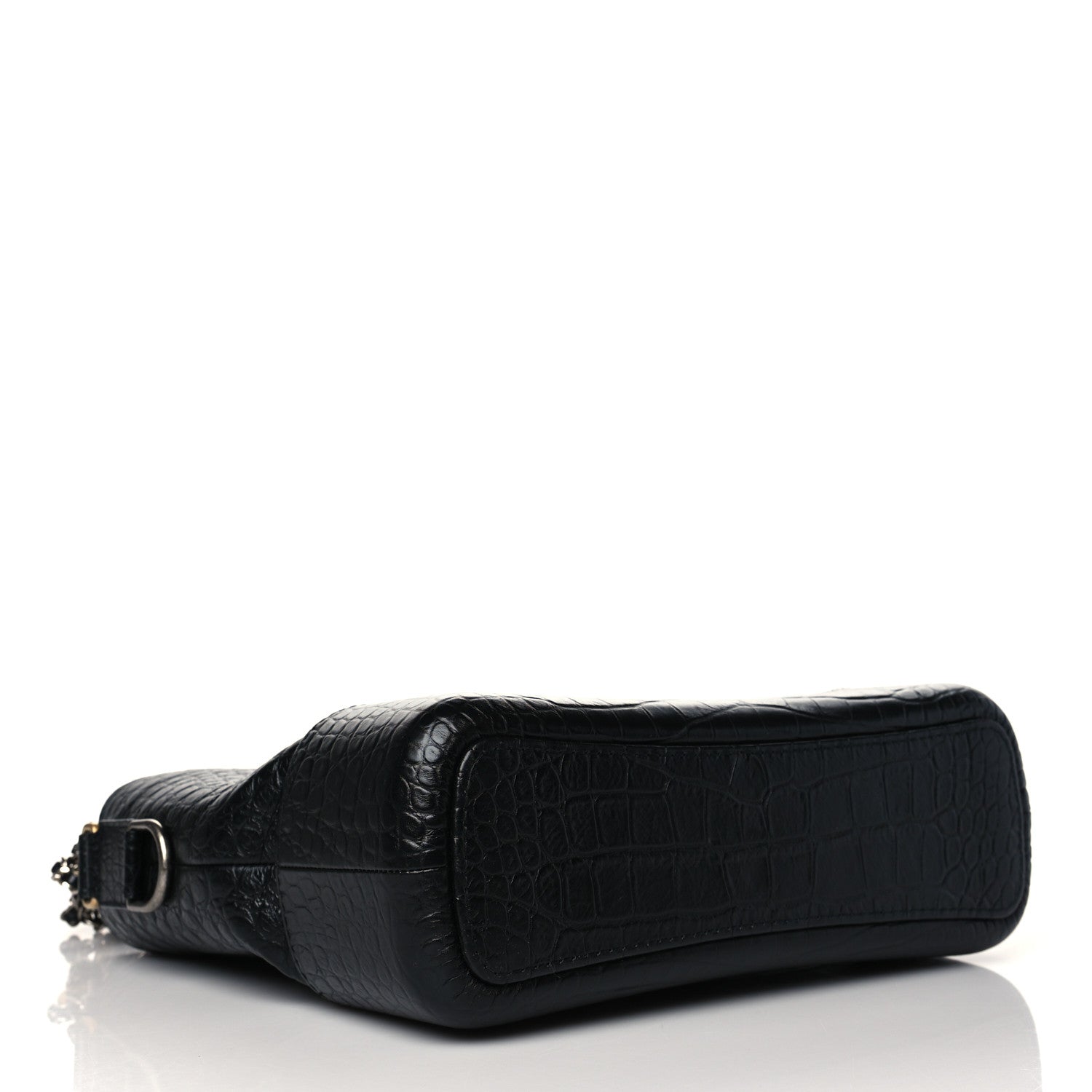 Chanel Crocodile Embossed Calfskin Medium Gabrielle Cocodile Hobo Black 4 of 10