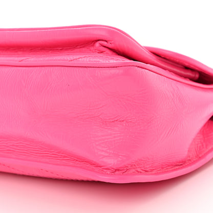 Saint Laurent Crinkled Calfskin Matelasse Monogram Medium Niki Chain Satchel Rose Glow 10 of 11