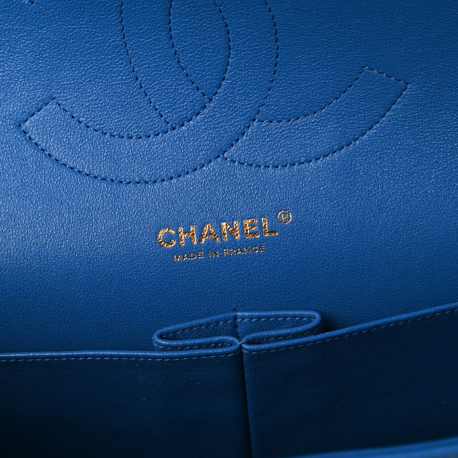 Chanel Lambskin Quilted Jumbo Double Flap Blue 8 of 10