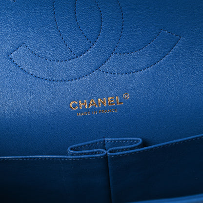 Chanel Lambskin Quilted Jumbo Double Flap Blue 8 of 10