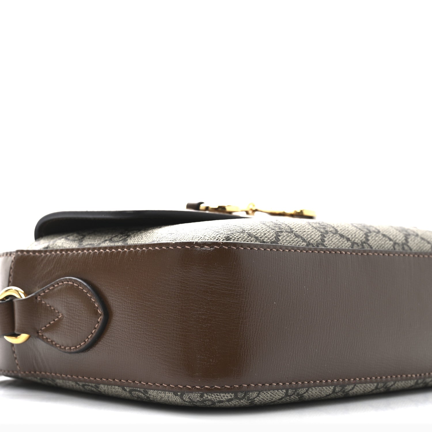 Gucci GG Supreme Monogram Small Horsebit 1955 Shoulder Bag Beige Brown Sugar 20 of 21