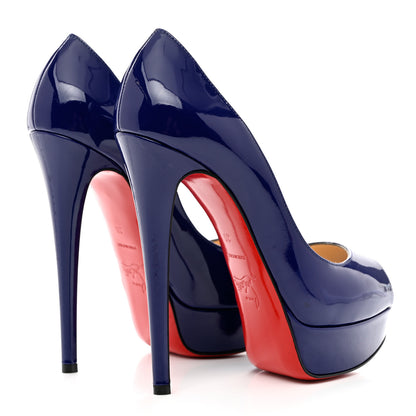 Christian Louboutin Patent Lady Peep 150 Pumps 36 China Blue 4 of 8