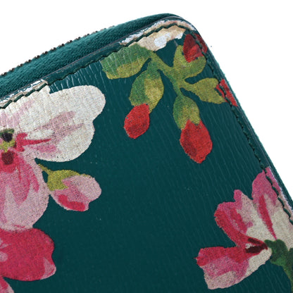 Gucci Calfskin Blooms Print Zip Around Wallet Bright Emerald Multicolor 14 of 16