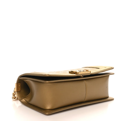 Chanel Metallic Patent Calfskin Quilted Medium Boy Flap Gold 4 of 12