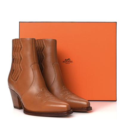 Hermes Calfskin Womens Vegas Ankle Boot 38 Naturel 9 of 9