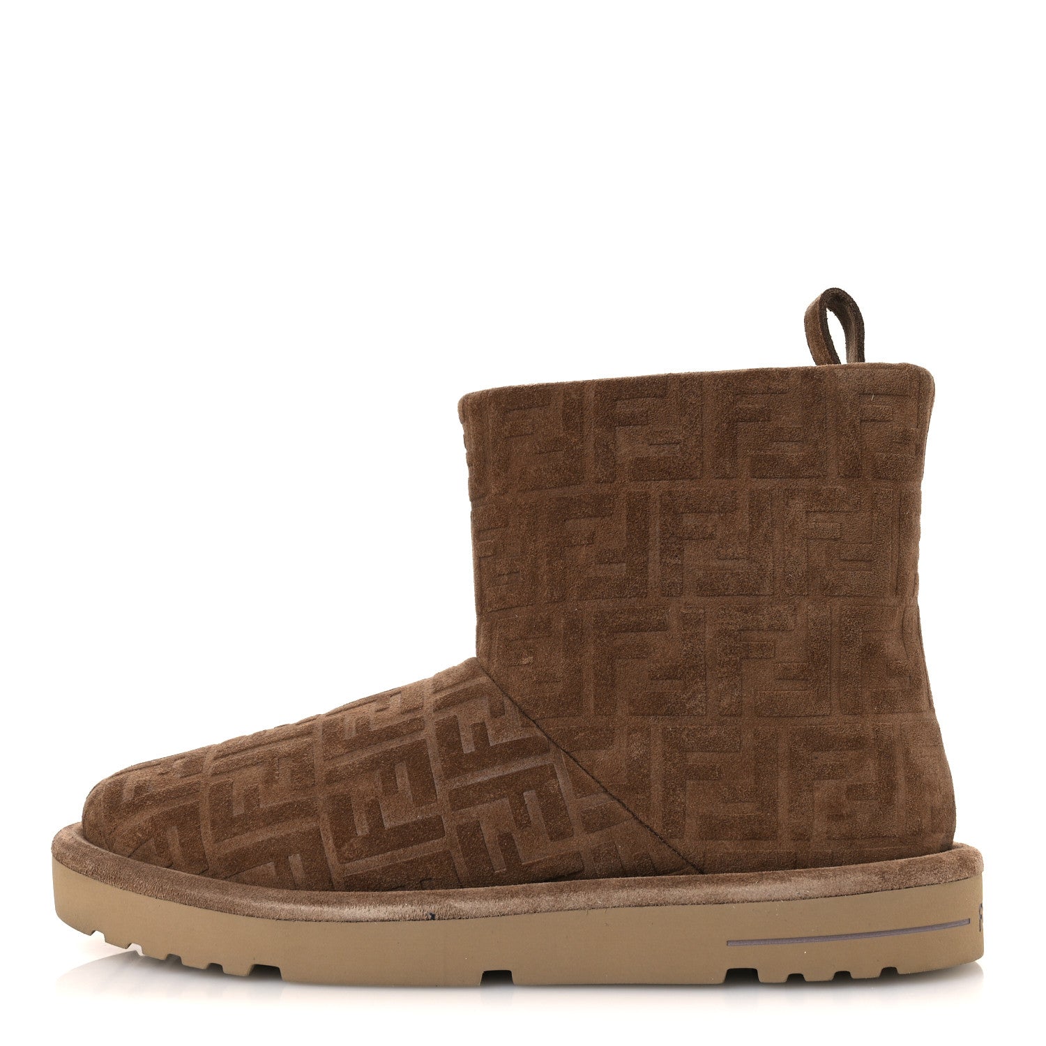 Fendi Suede Shearling FF Mens Afterski Boots 10 Tobacco Latte 1 of 11