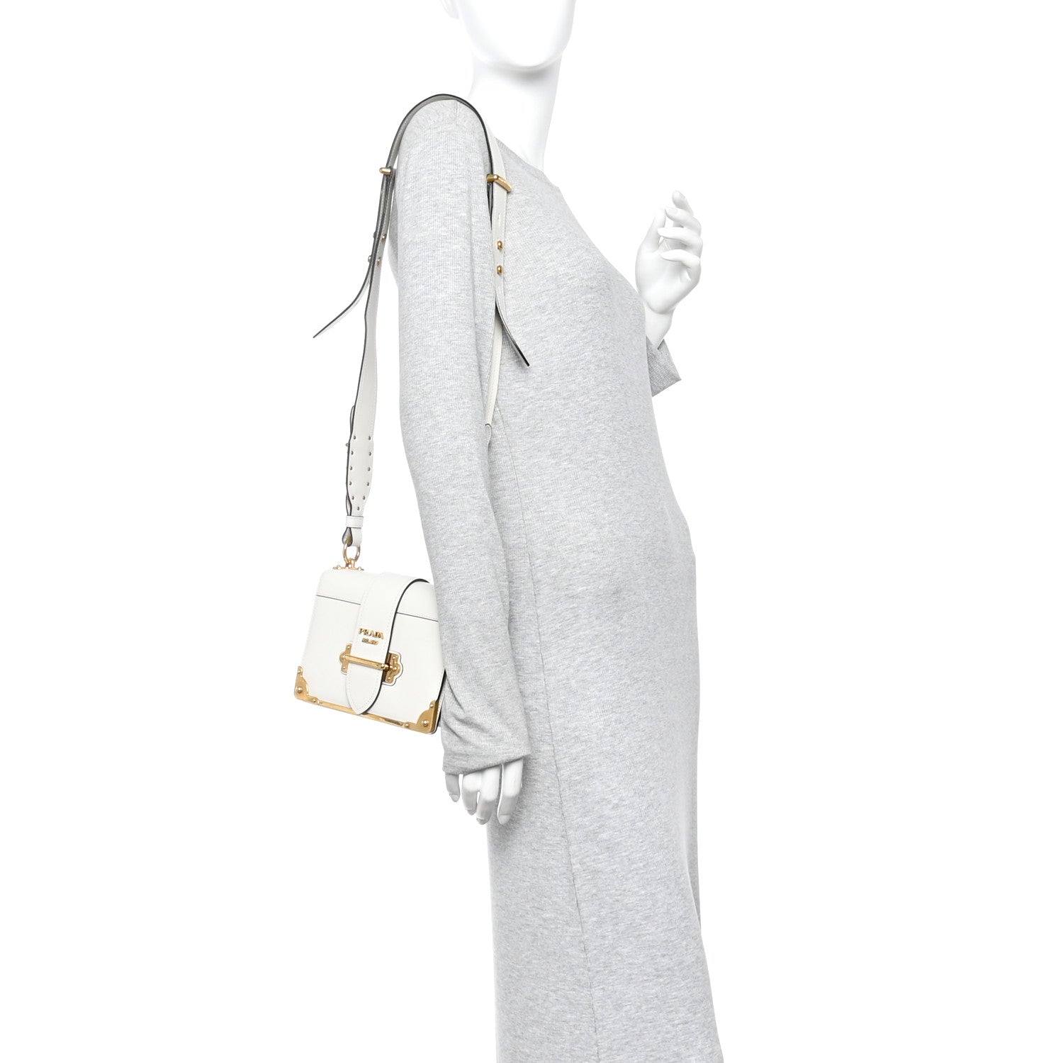 Prada City Calf Cahier Bag White 2 of 13