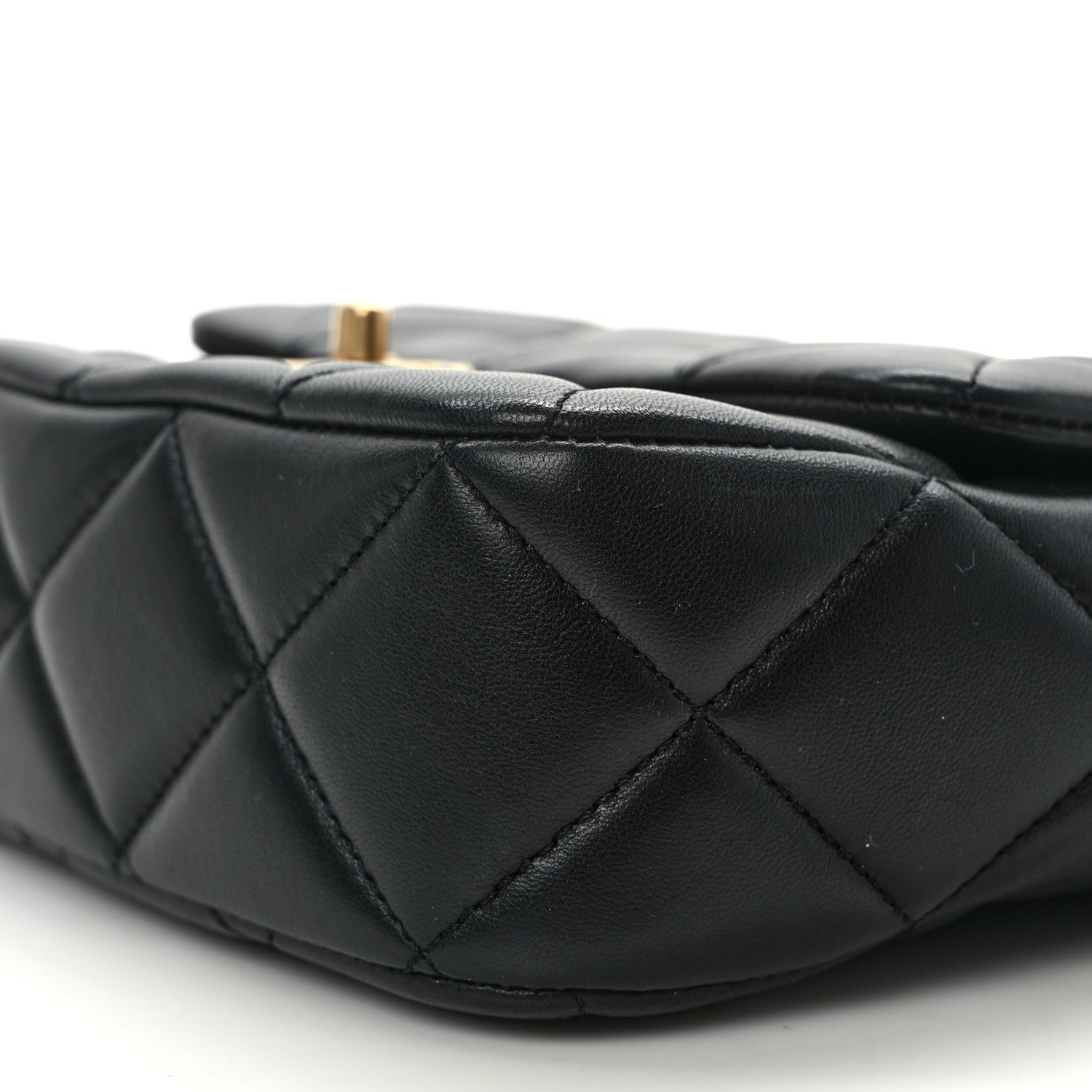 Chanel Lambskin Enamel Pearl Quilted Mini Charm Me Square Flap Black 10 of 12