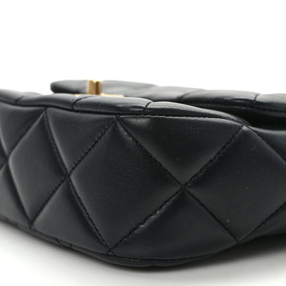 Chanel Lambskin Enamel Pearl Quilted Mini Charm Me Square Flap Black 10 of 12