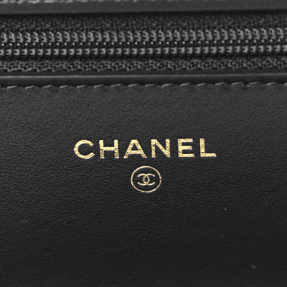 Chanel Tweed Quilted Chanel 19 Wallet On Chain WOC Grey Black Beige 6 of 10