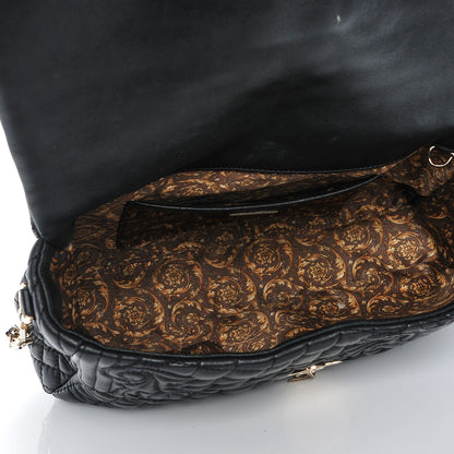 Versace Nappa Barocco Quilted Vanitas Medea Shoulder Bag Black 5 of 7