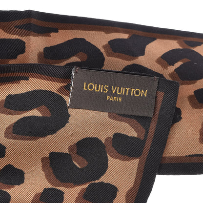 Louis Vuitton Silk Leopard Bandeau Scarf Marron 4 of 5