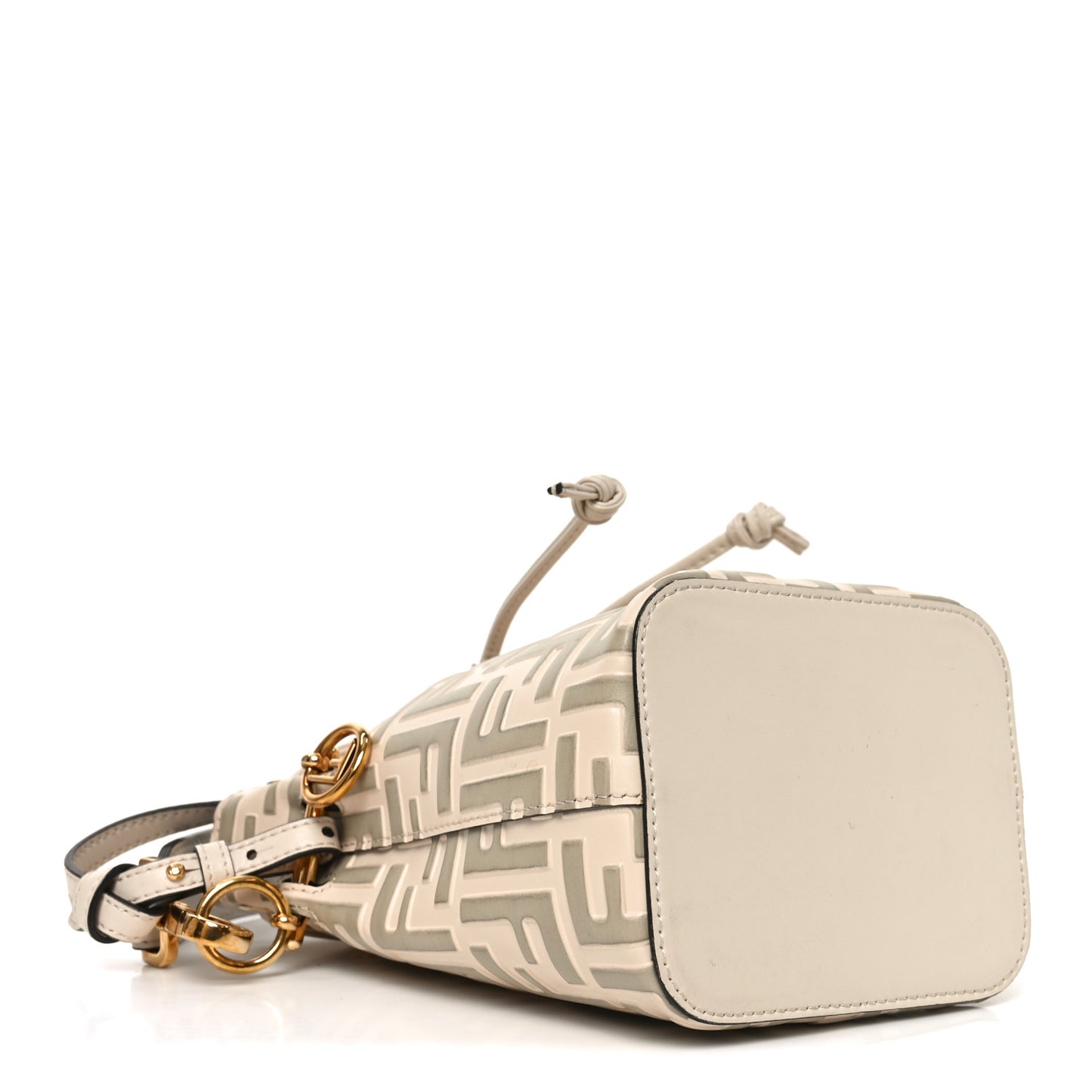 Vitello Liberty F is Fendi Bi-Color FF 1974 Embossed Mini Mon Tresor Bucket Bag Camelia Mandorlo