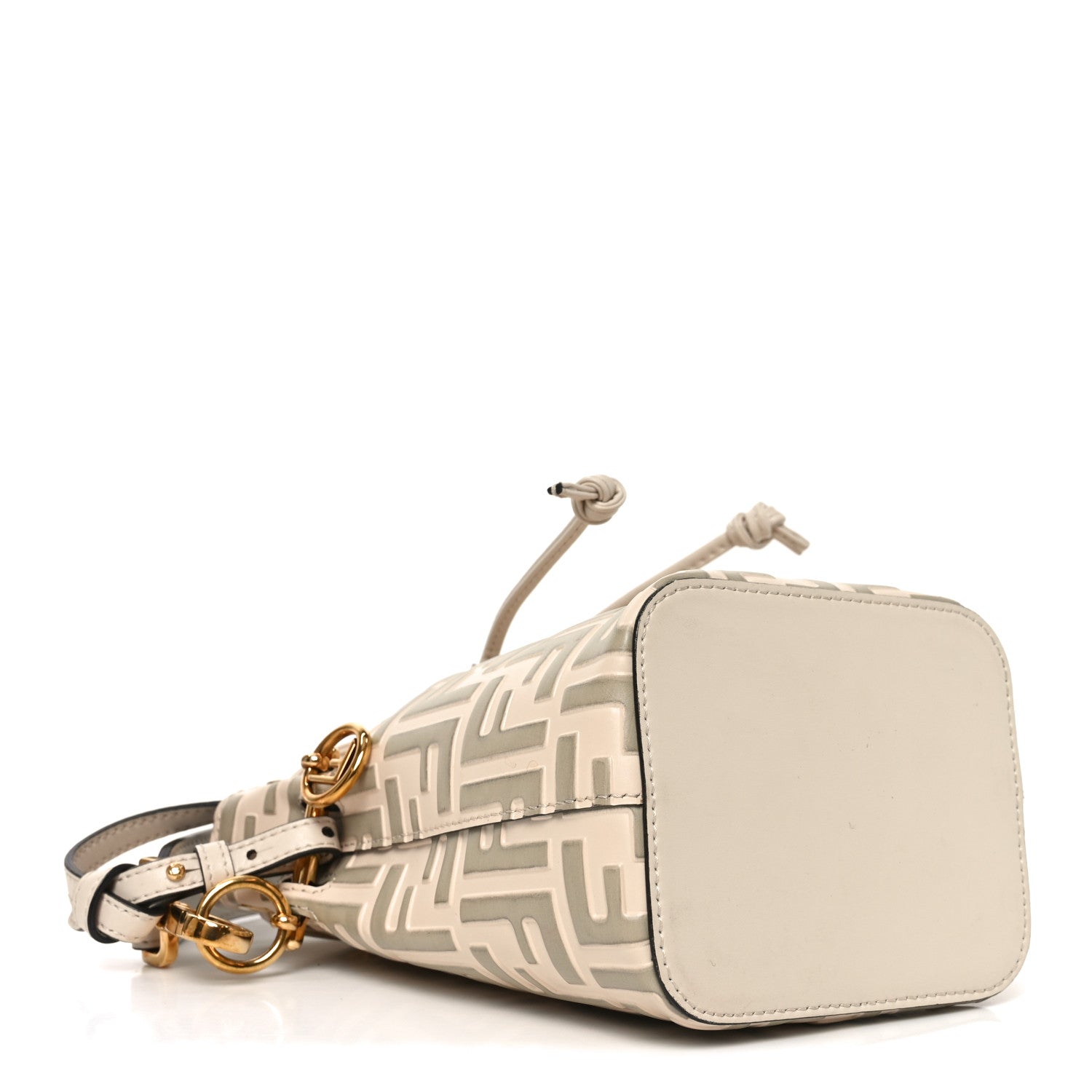 Fendi Vitello Liberty F is Fendi Bi-Color FF 1974 Embossed Mini Mon Tresor Bucket Bag Camelia Mandorlo 4 of 10