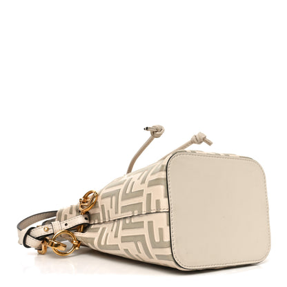 Fendi Vitello Liberty F is Fendi Bi-Color FF 1974 Embossed Mini Mon Tresor Bucket Bag Camelia Mandorlo 4 of 10