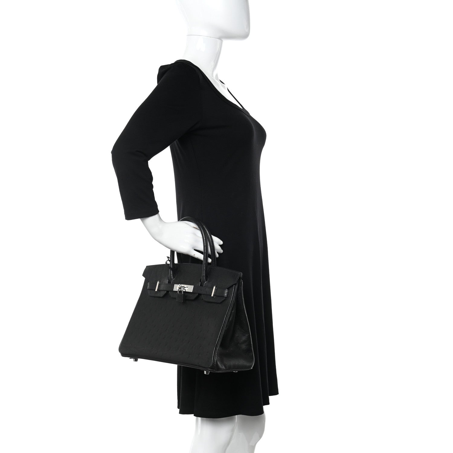 Hermes Ostrich Birkin 30 Black 2 of 11