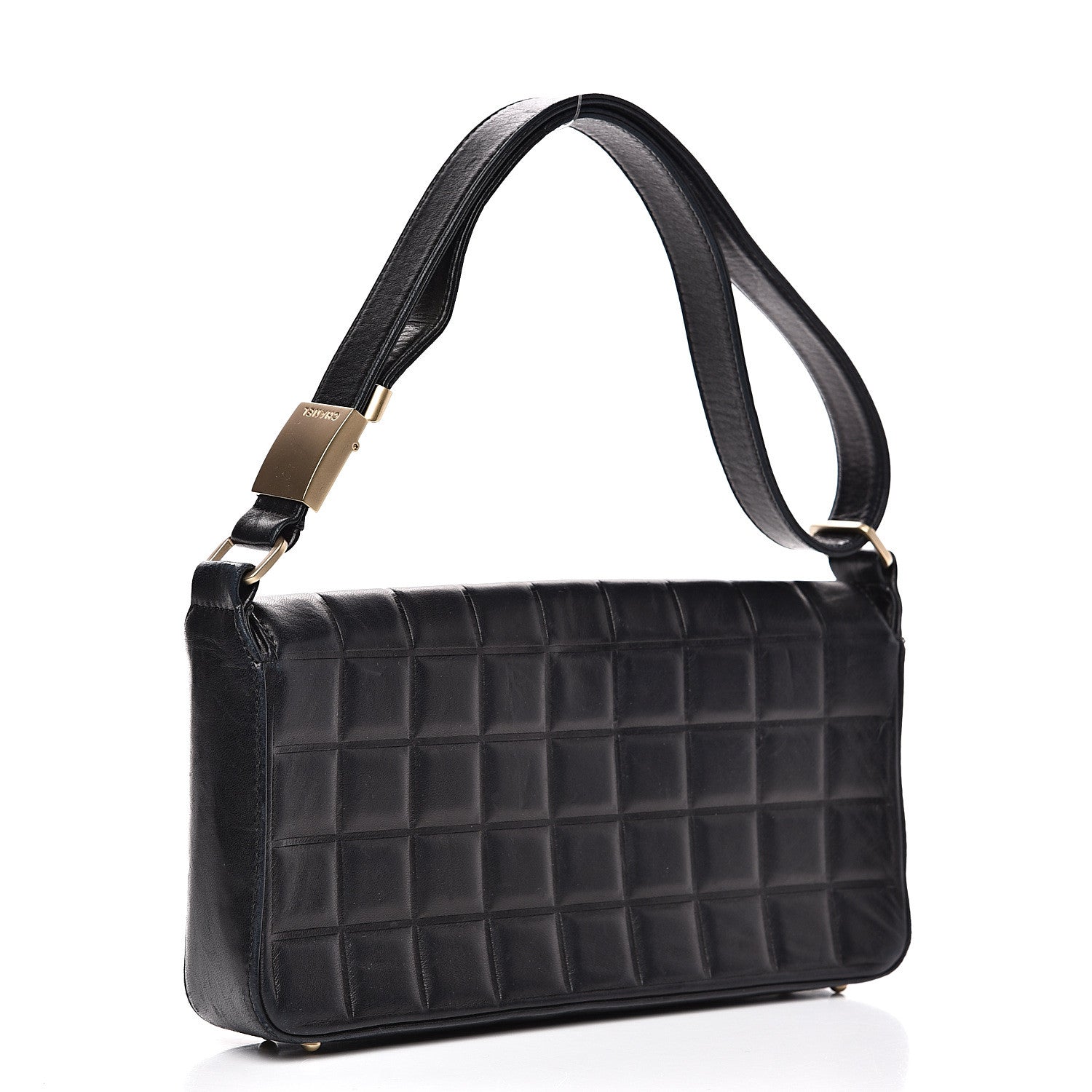Chanel Lambskin Quilted CC Chocolate Bar Flap Black 3 of 16