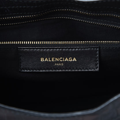 Balenciaga Calfskin Crocodile Embossed Giant 12 Gold Hardware City Black 5 of 14