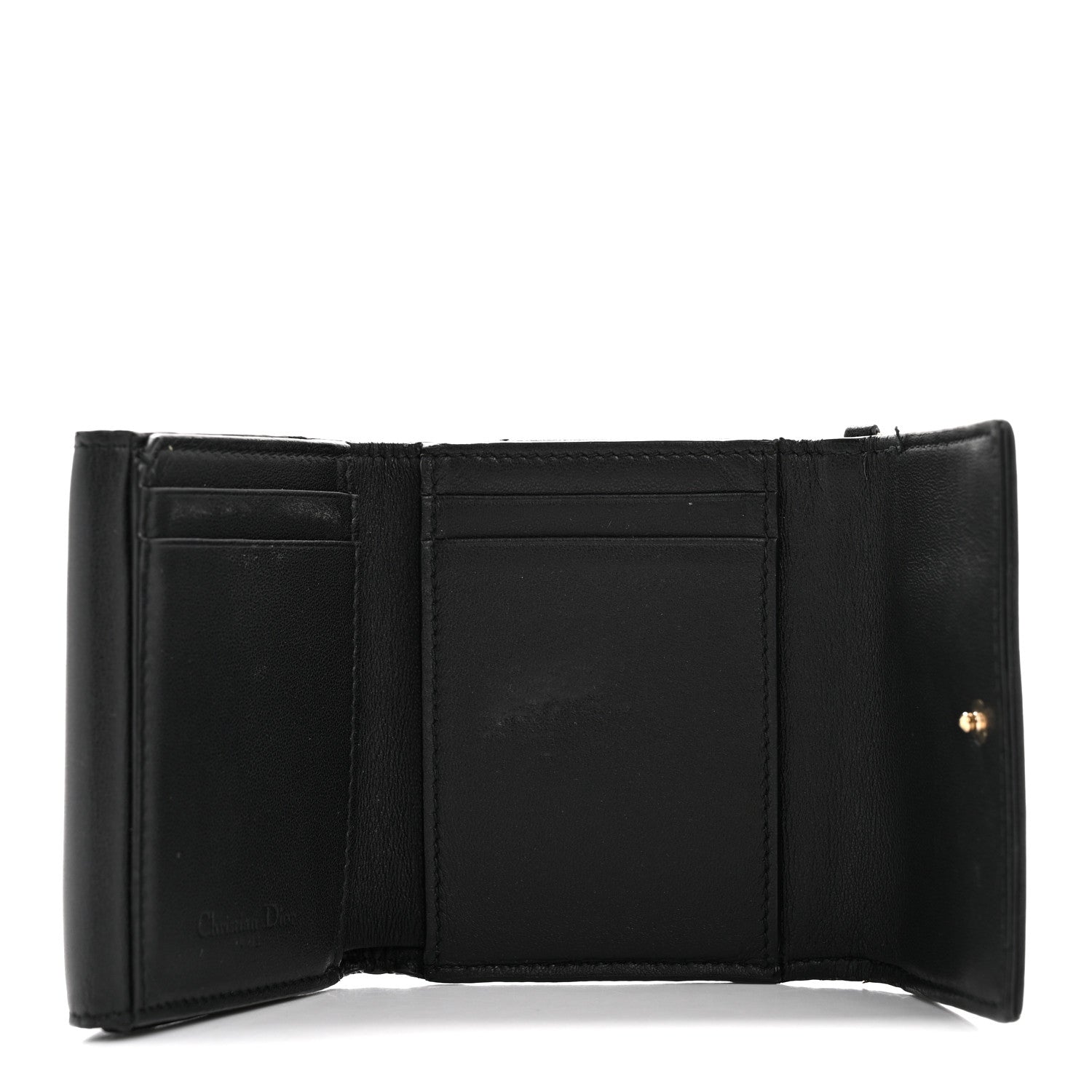 Lady Dior Christian ロータス ウォレット ブラック Christian Dior Lambskin Cannage Lady Dior Lotus Wallet Black