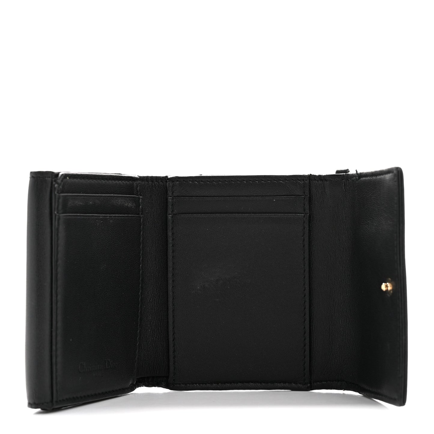 Lambskin Cannage Lady Dior Lotus Wallet Black