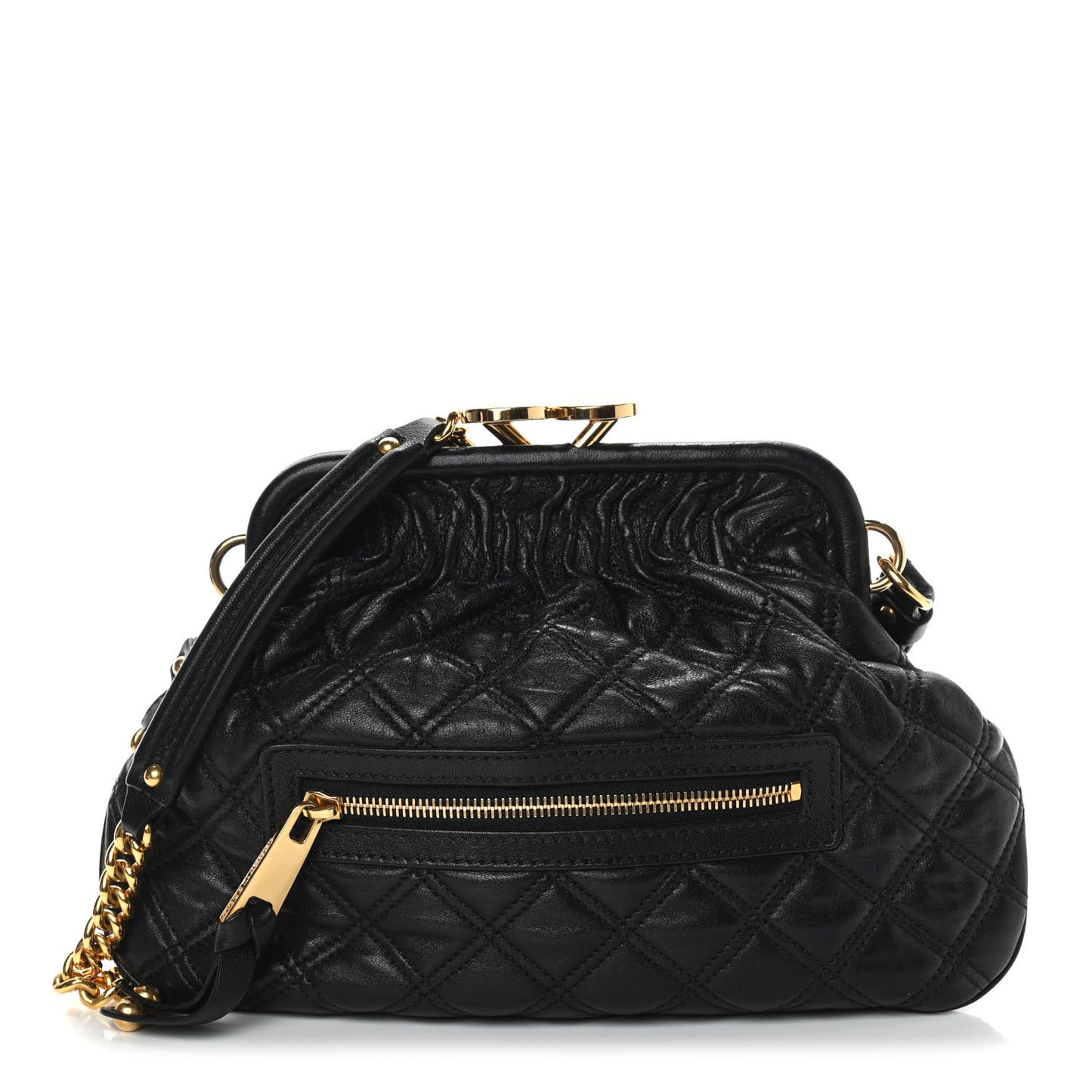 Calfskin Quilted Stam Black