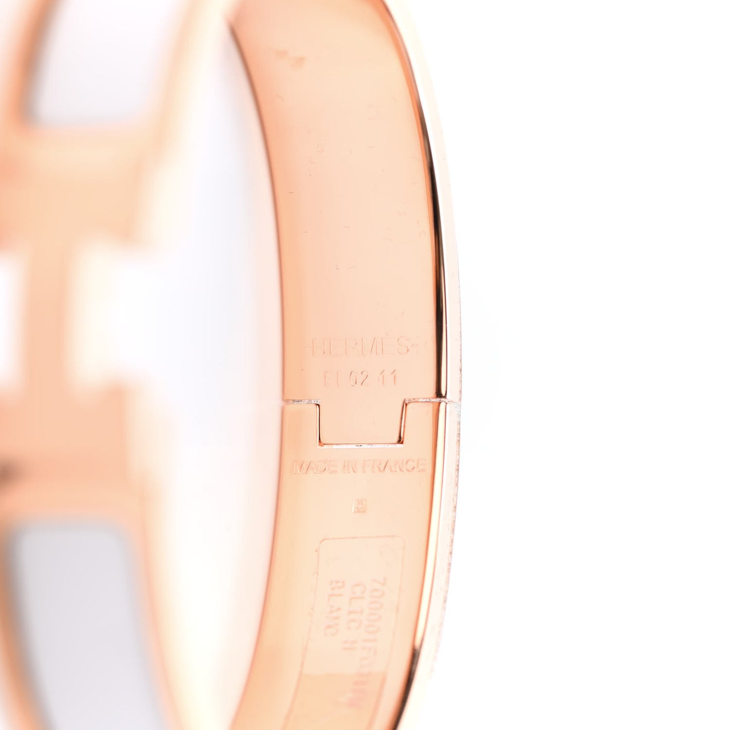 Enamel Narrow Clic Clac H Bracelet PM White