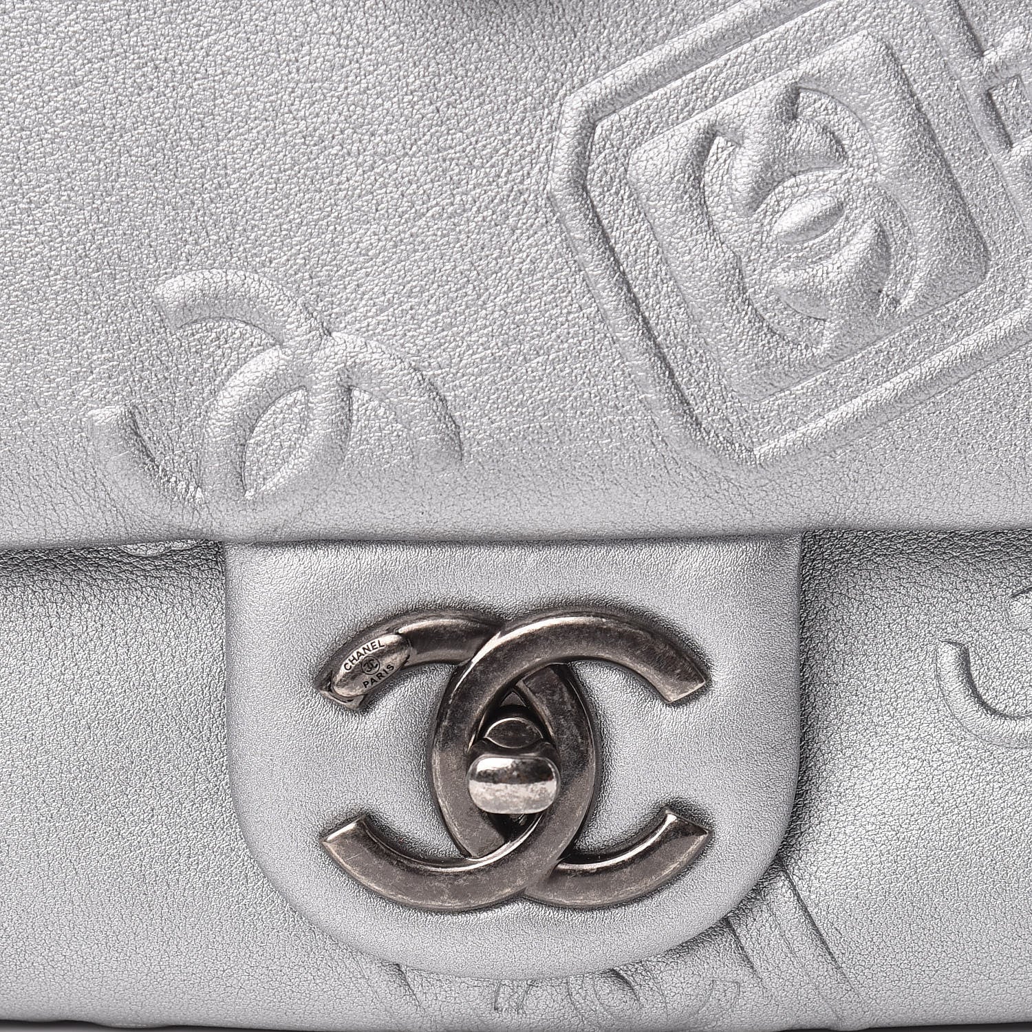 Chanel Metallic Lambskin Symbols Medium Single Flap Silver 10 of 10