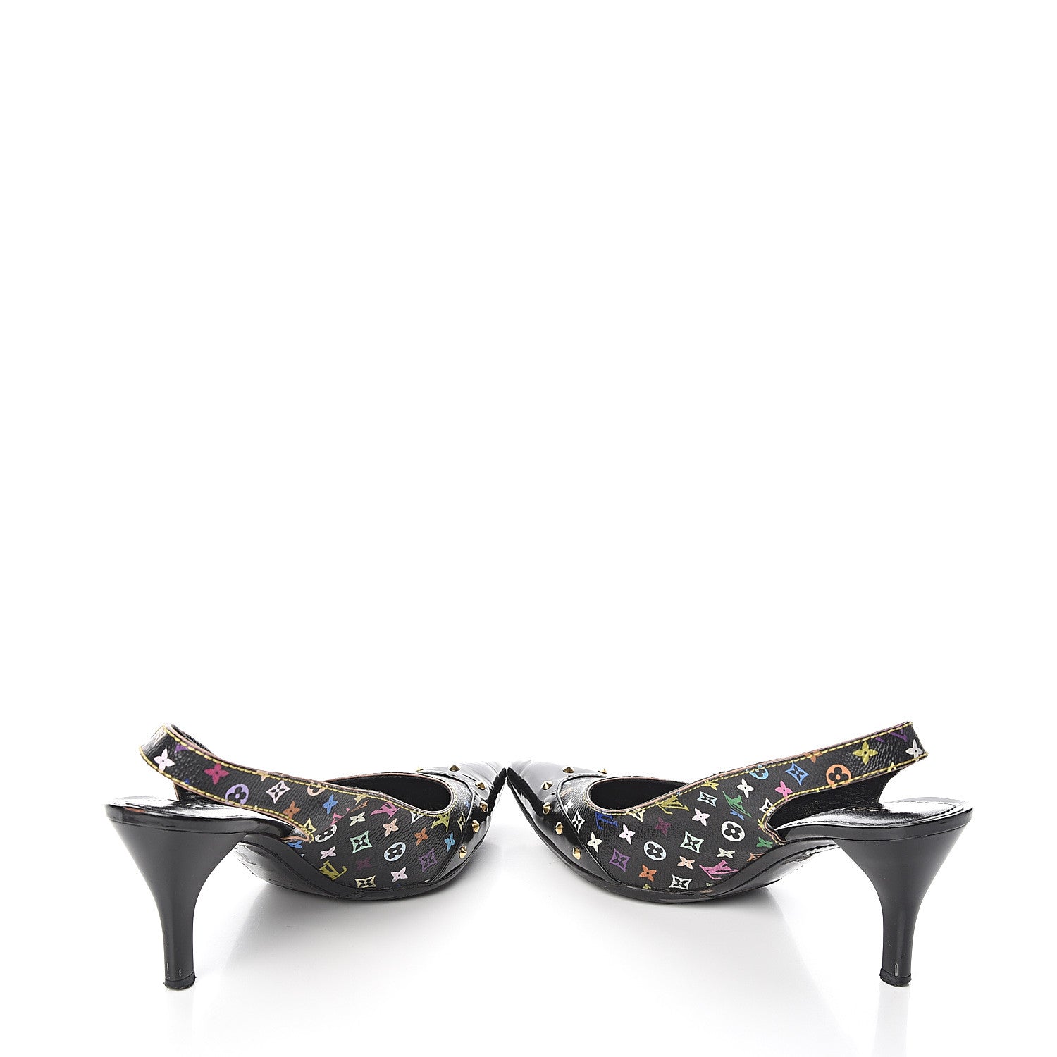 Louis Vuitton Multicolor Slingback Pumps 39 Black 5 of 14
