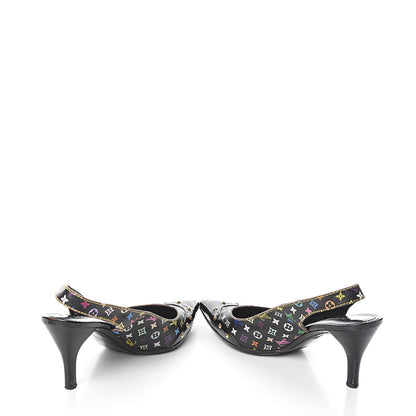 Louis Vuitton Multicolor Slingback Pumps 39 Black 5 of 14