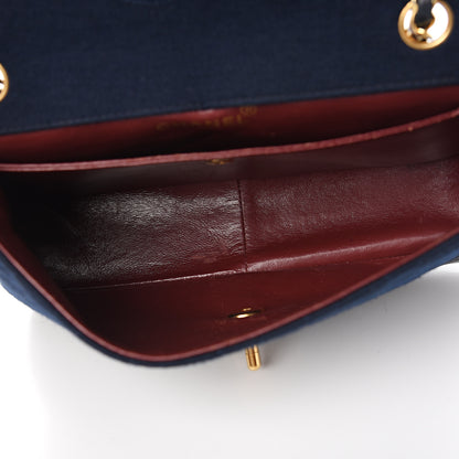 Chanel Lambskin Jersey Quilted Single Flap Dark Blue 4 of 10