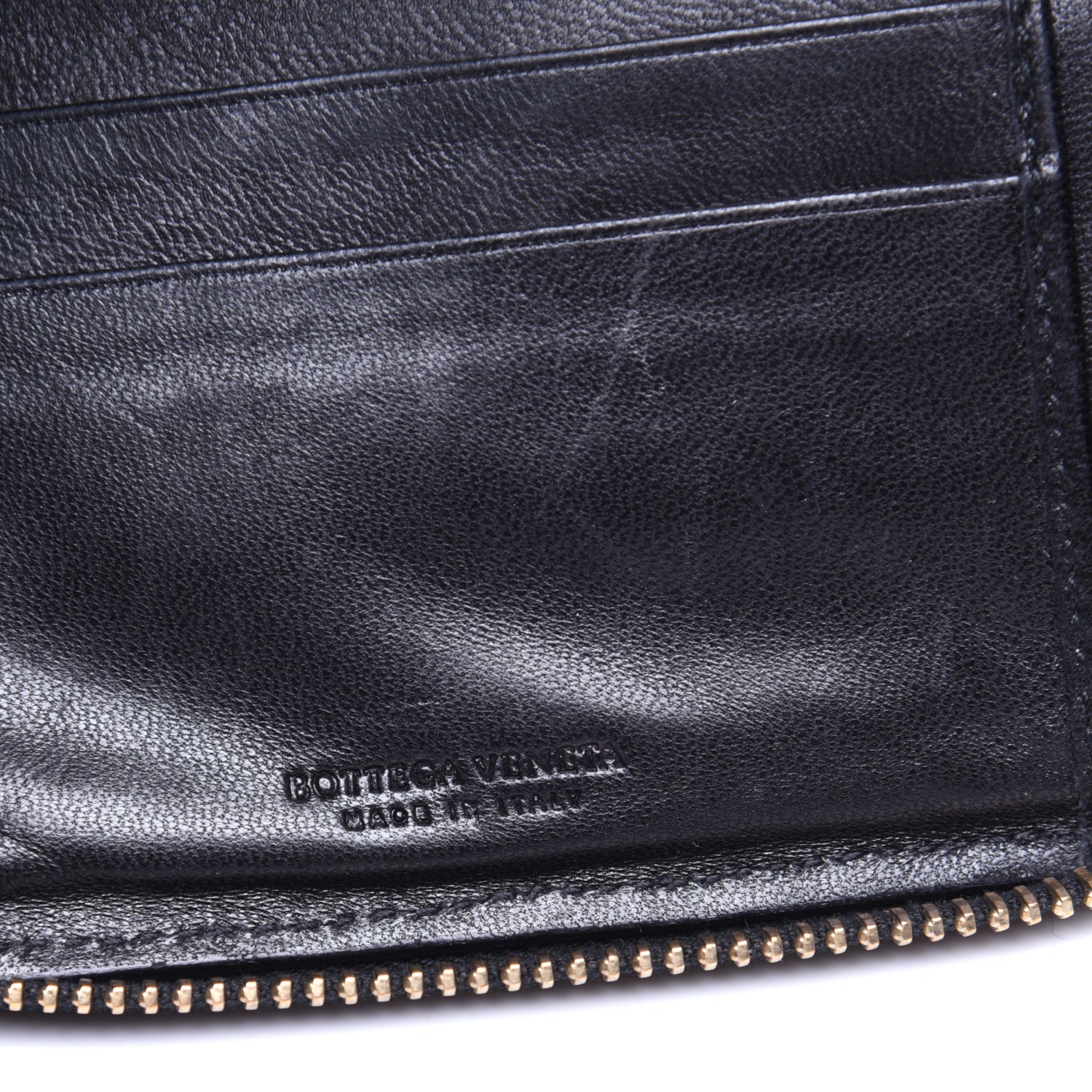 Bottega Veneta Nappa Intrecciato Zip Around Compact Wallet Black 10 of 12