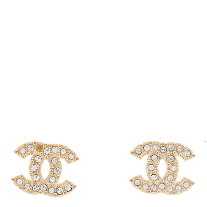 Chanel Crystal Timeless CC Earrings Light Gold 1 of 5