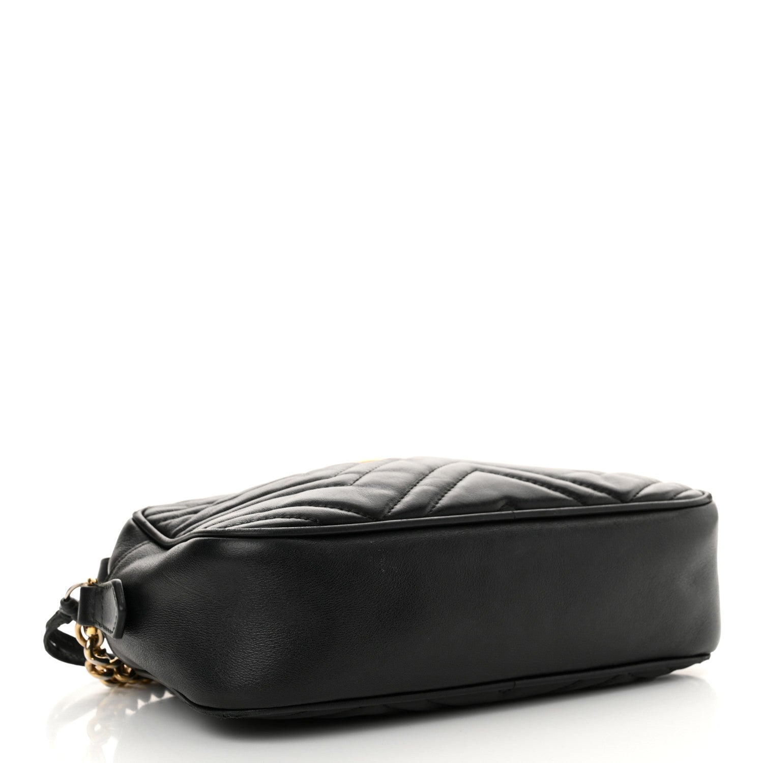 Gucci Calfskin Matelasse Small GG Marmont Chain Shoulder Bag Black 4 of 17