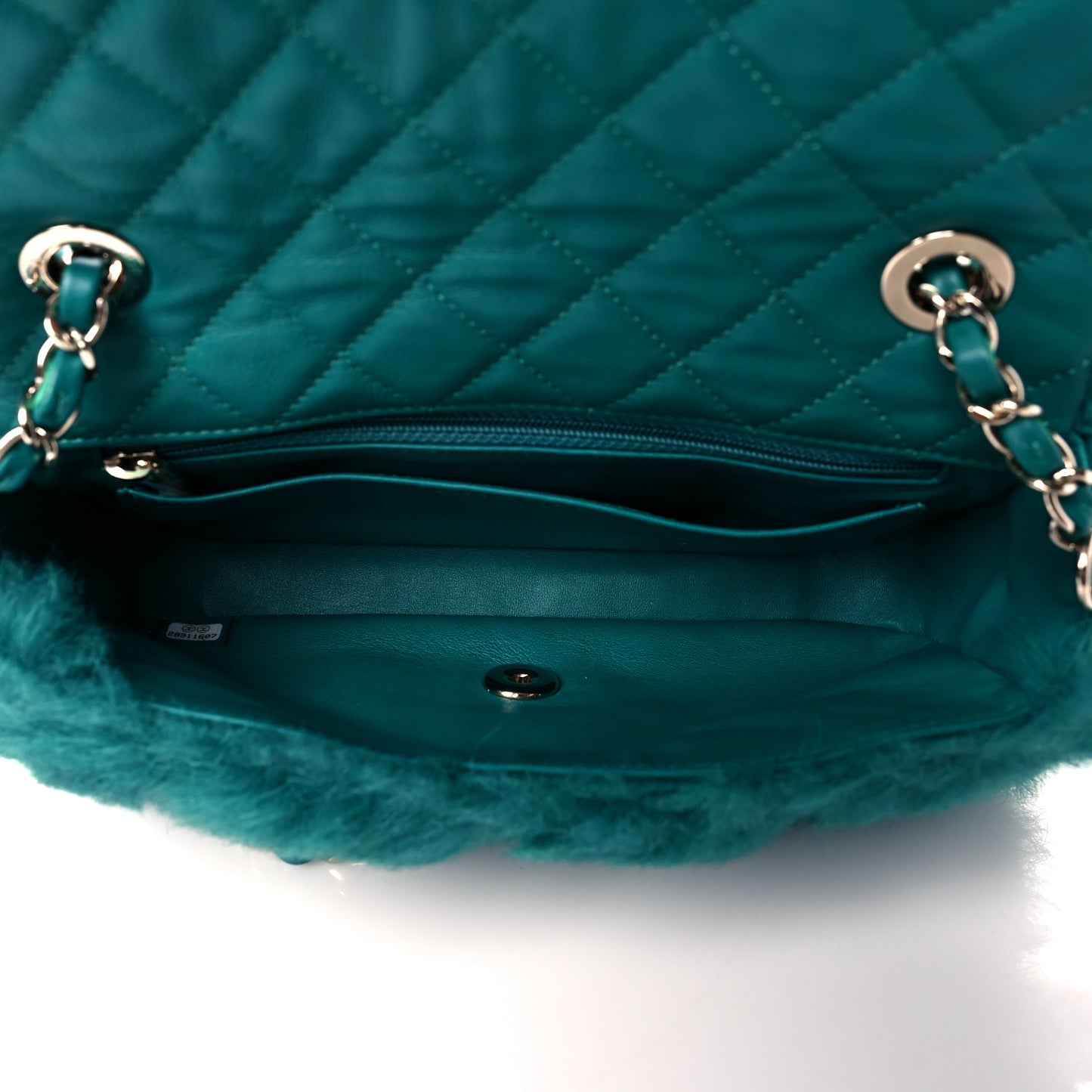 Shearling Lambskin Quilted Flap Green