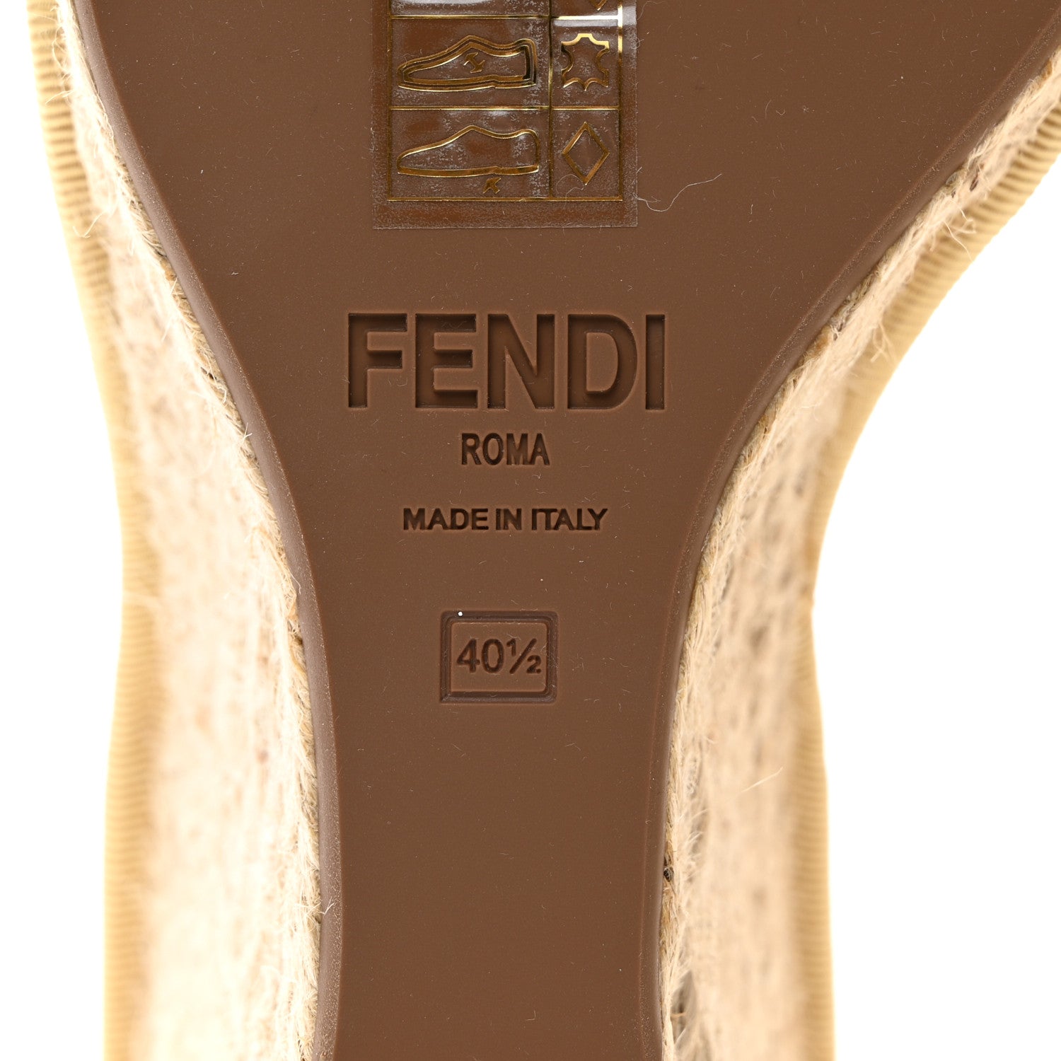 Fendi Canvas FF Embroidered Roma Ankle Wrap Espadrille Wedges 40.5 Beige 8 of 9