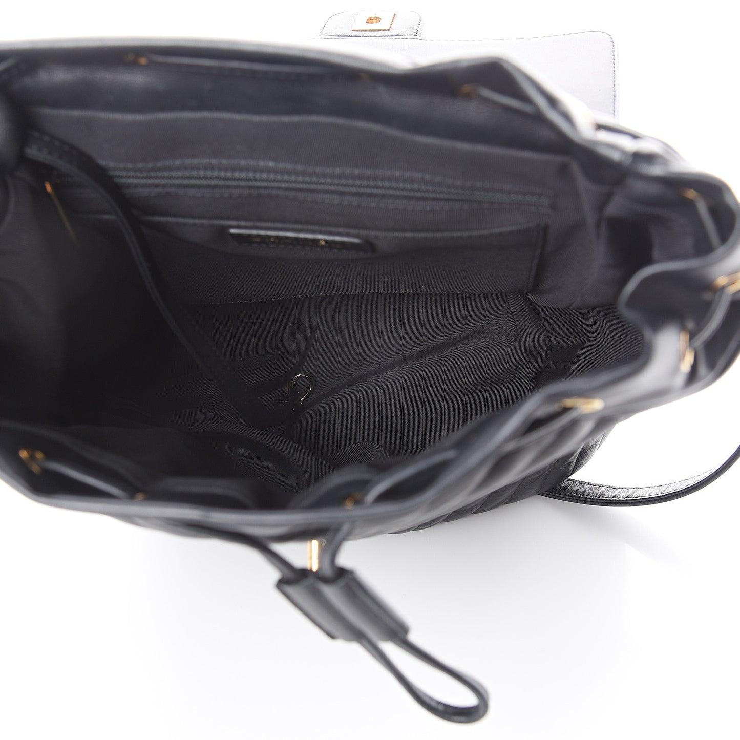 Calfskin Chevron Quilted Large Urban Spirit Backpack Black