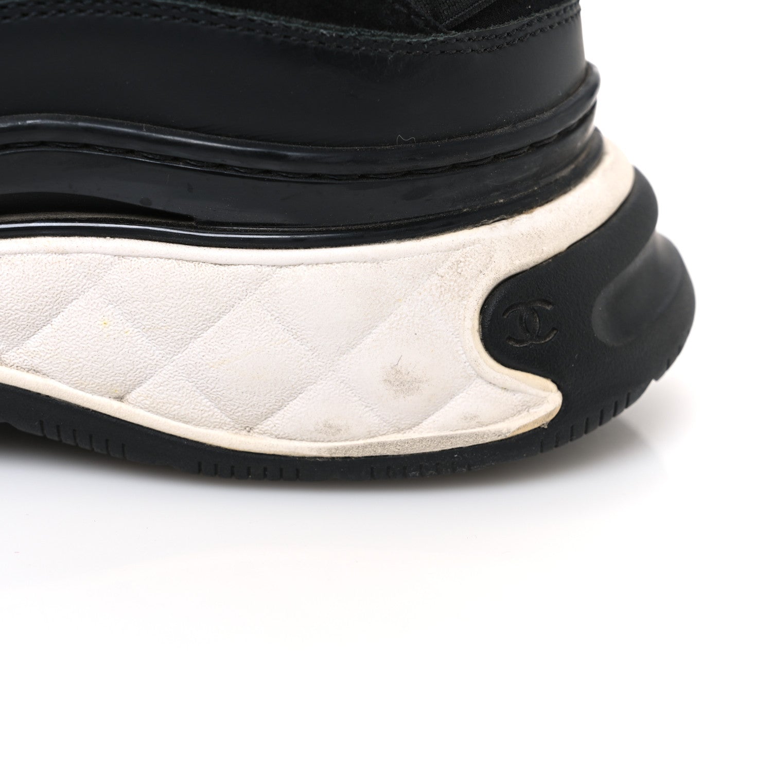 Chanel Fabric Calfskin Suede CC Sneakers 41 Black 1795042