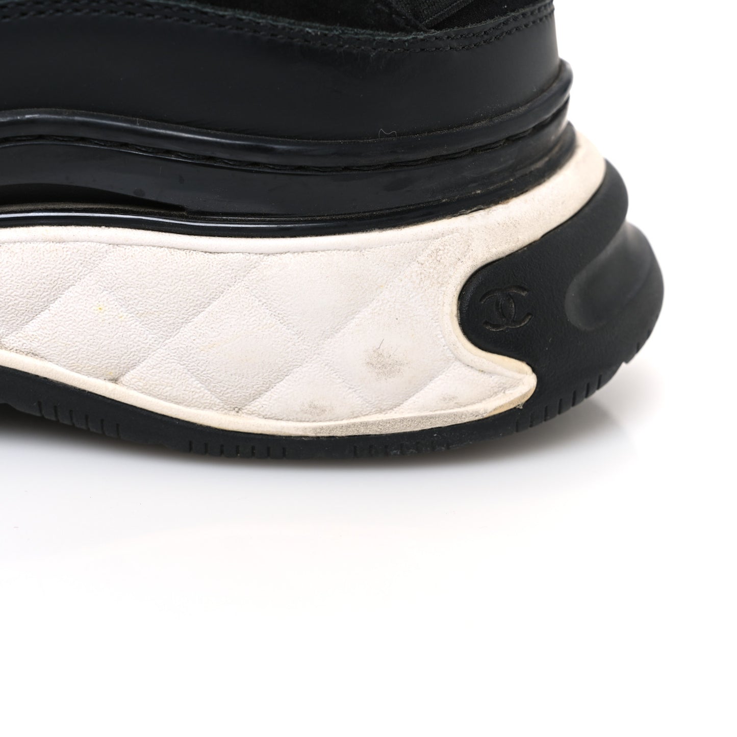 Fabric Calfskin Suede CC Sneakers 41 Black