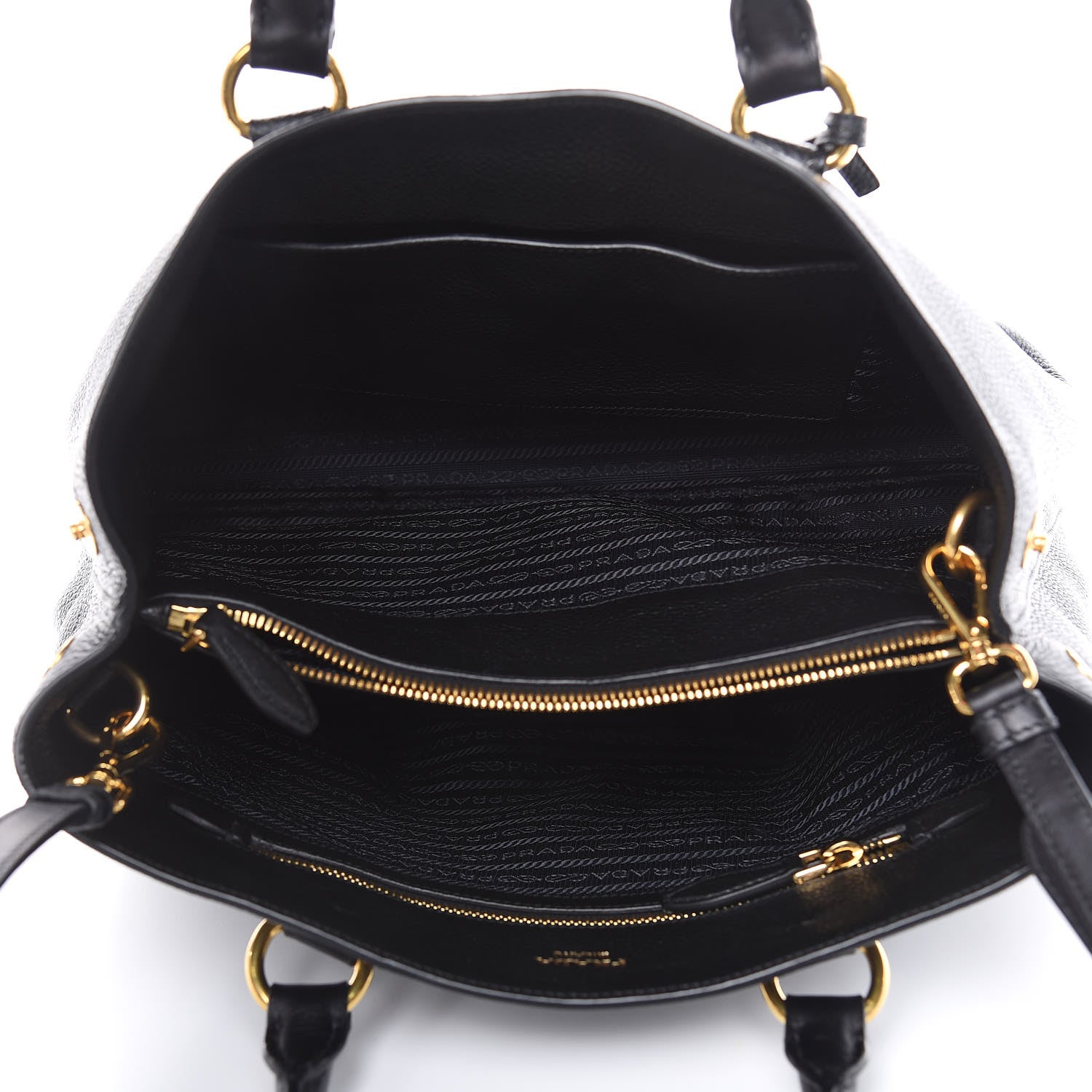 Prada Vitello Daino Top Handle Tote Black 5 of 10