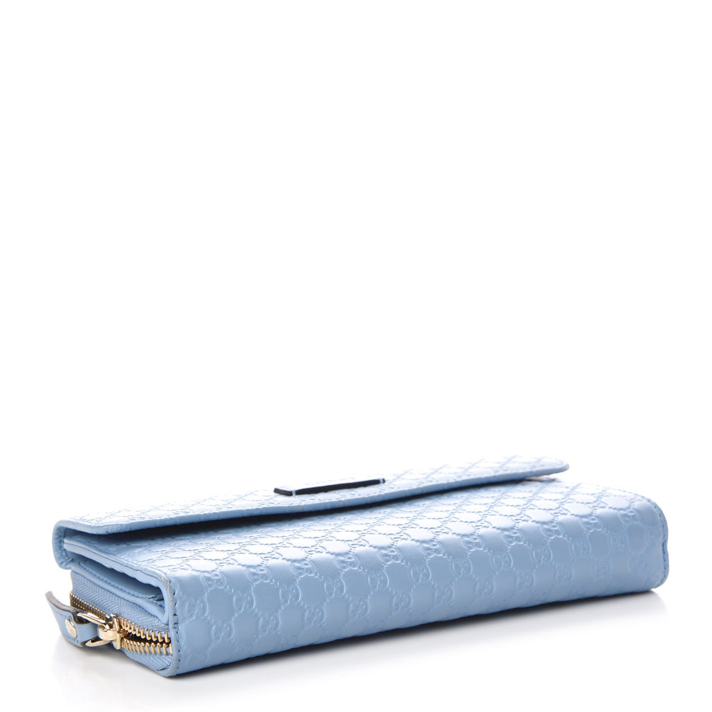 Soft Microguccissima Continental Zip Wallet Mineral Blue