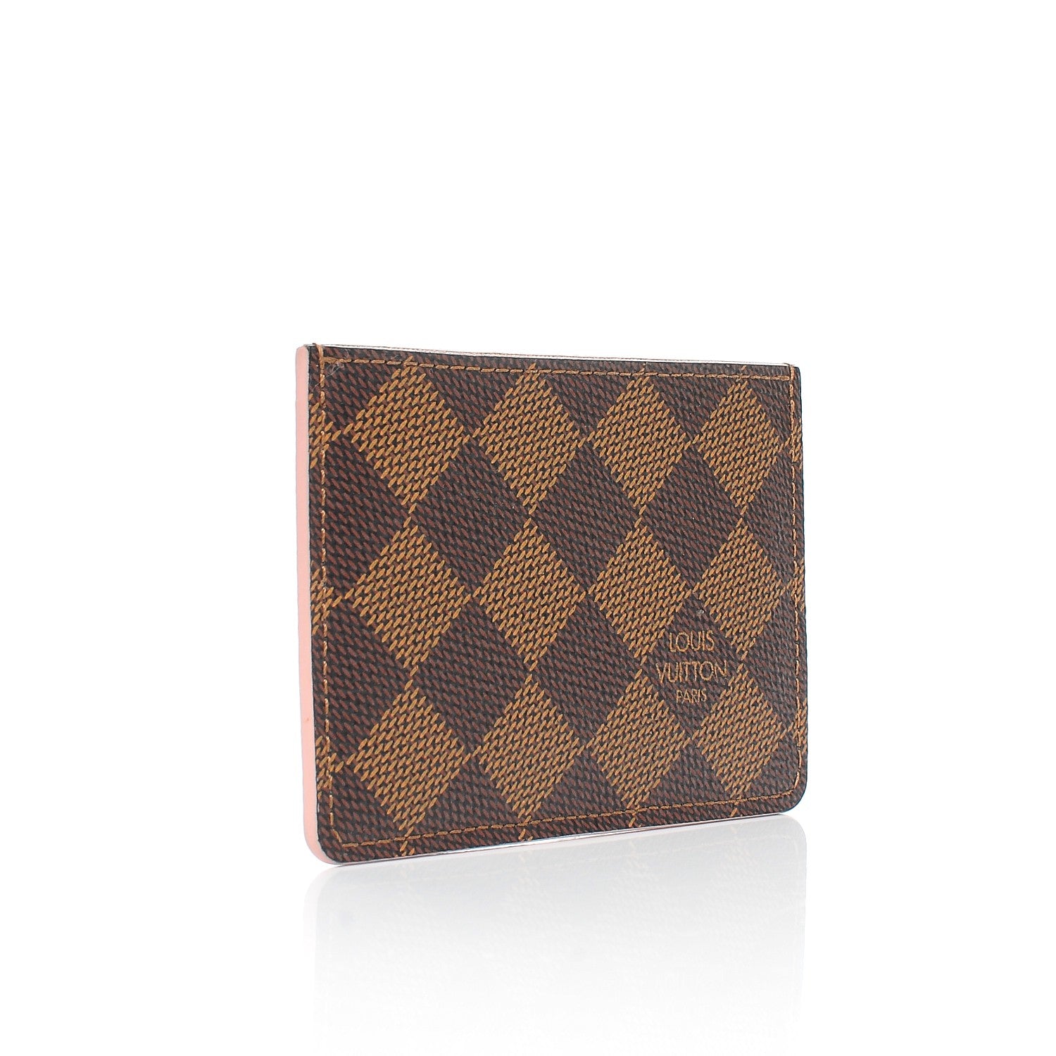 Louis Vuitton Damier Ebene Caissa Card Holder Rose Ballerine 3 of 8