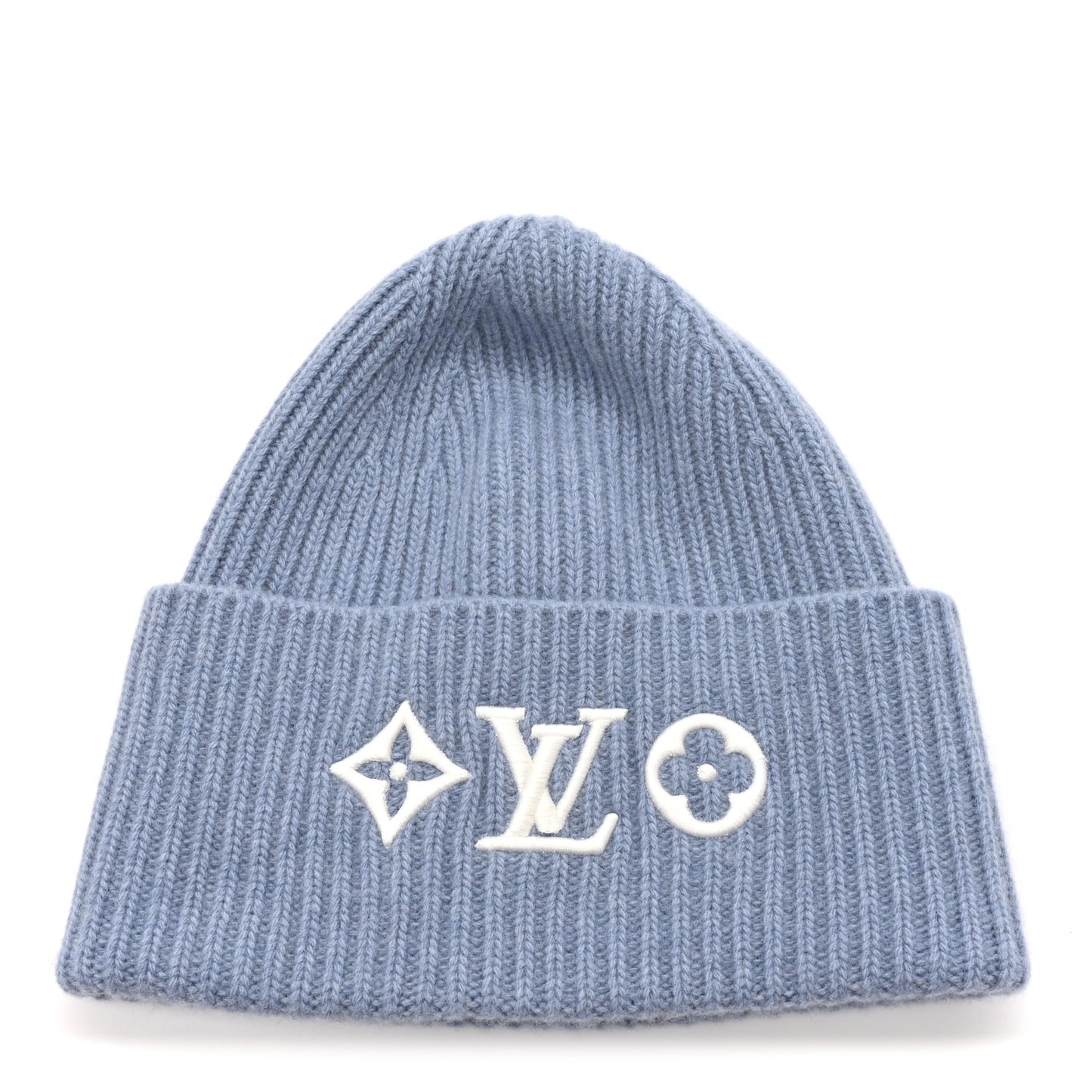 Wool Monogram LV Headline Beanie Hat S Light Blue