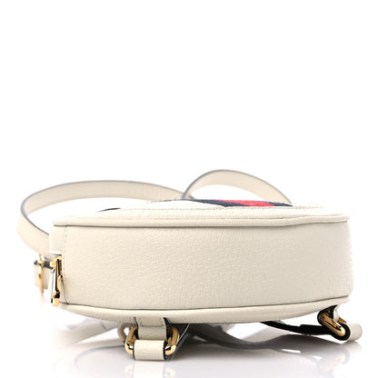 Gucci Textured Calfskin Web Mini Ophidia Round Backpack Mystic White 4 of 9