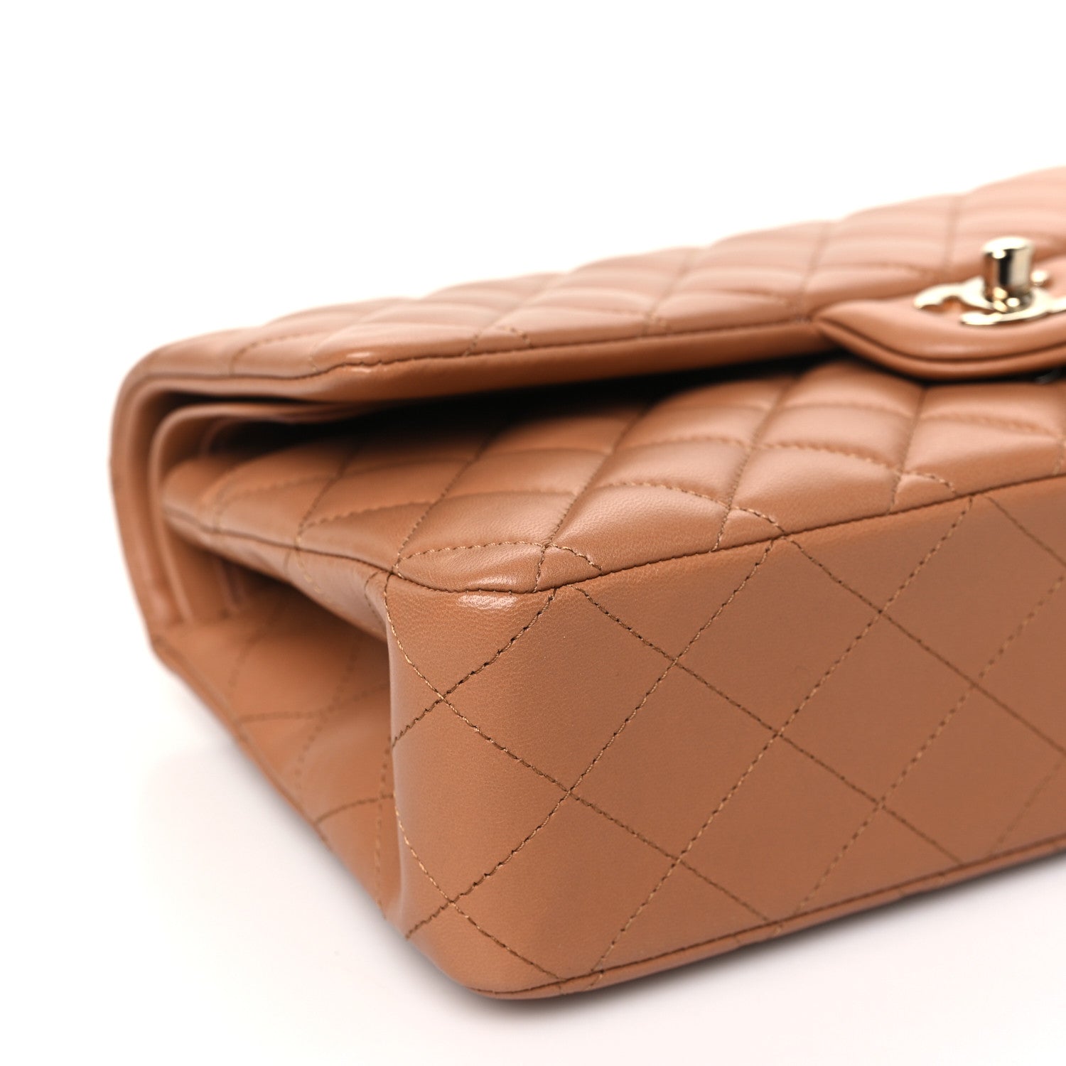 Chanel Lambskin Quilted Medium Double Flap Brown 9 of 10
