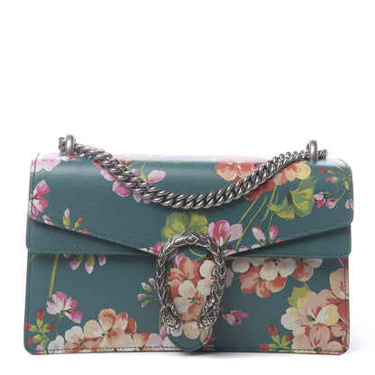 Gucci Calfskin Blooms Print Small Dionysus Shoulder Bag Bright Emerald Multicolor 1 of 10