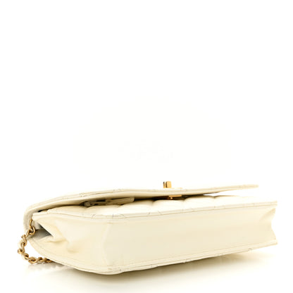 Chanel Lambskin Quilted CC Pearl Crush Wallet on Chain WOC White 4 of 14