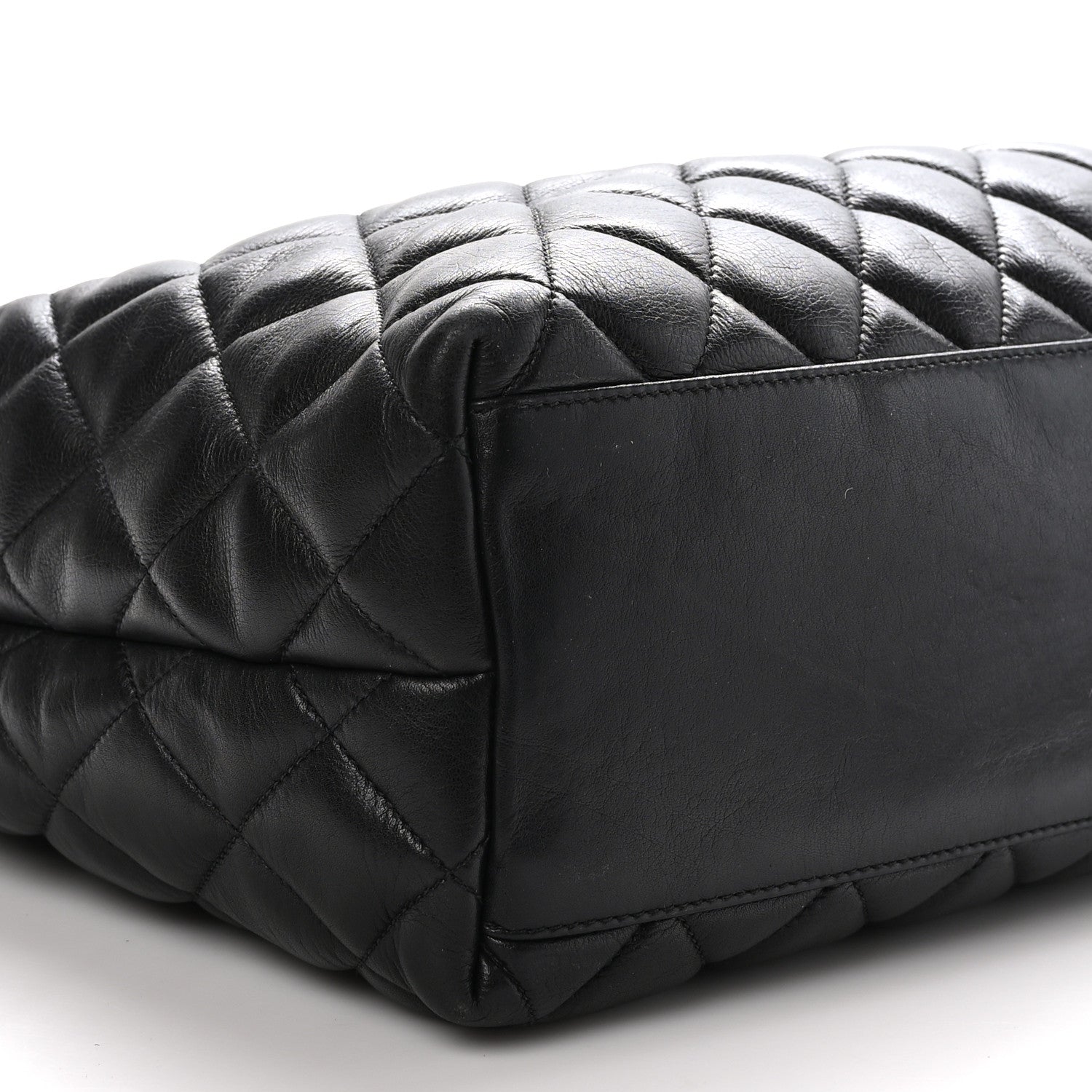 Chanel Lambskin Quilted Medium New Bubble North South Tote Black 10 of 11