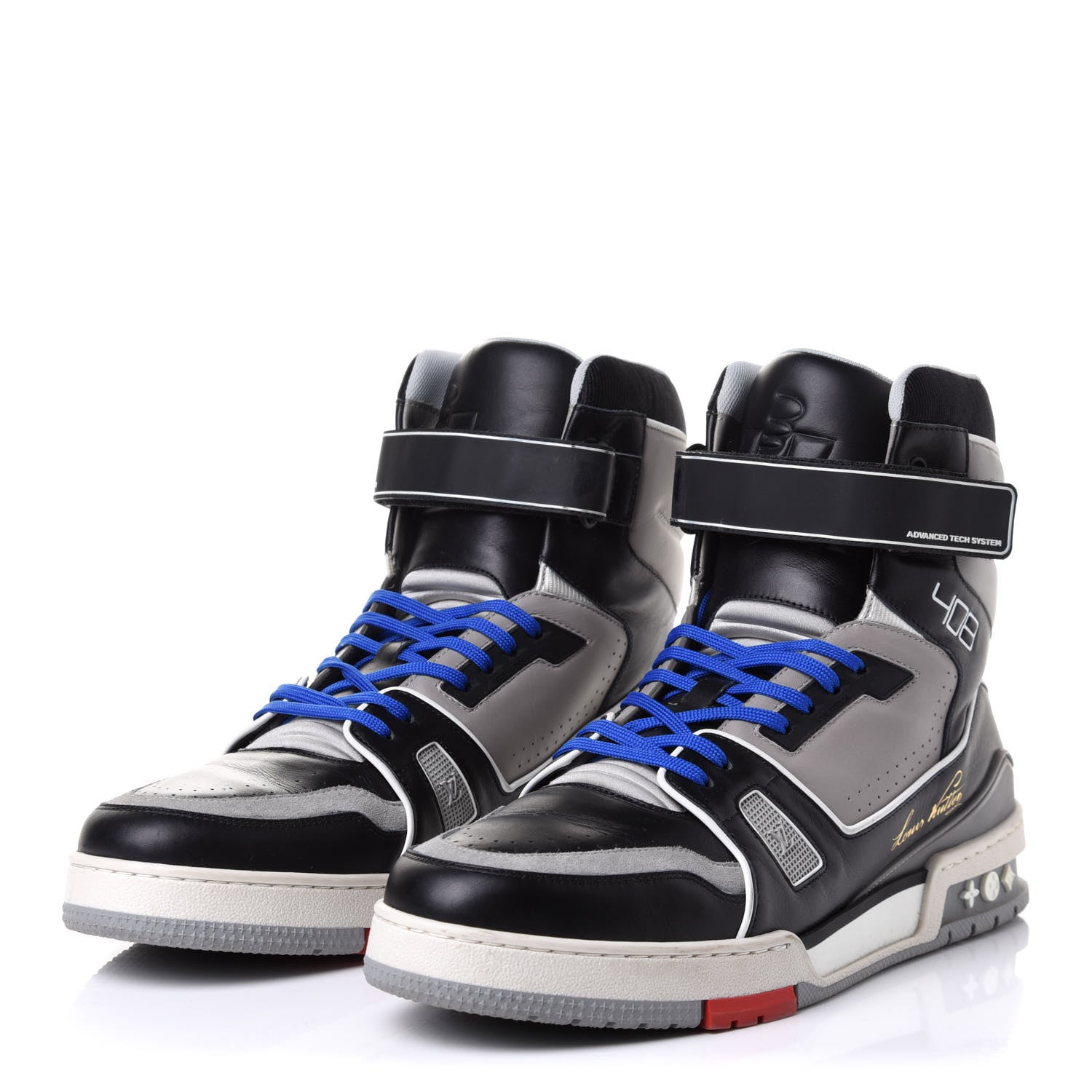 Louis Vuitton Calfskin Mens LV Trainer Sneaker Boots 10.5 Black 5 of 20